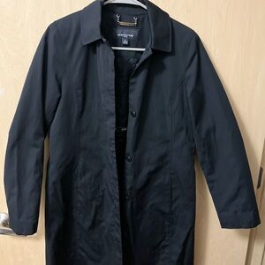 Jones New York Black Trench Coat Classic Mid-Length